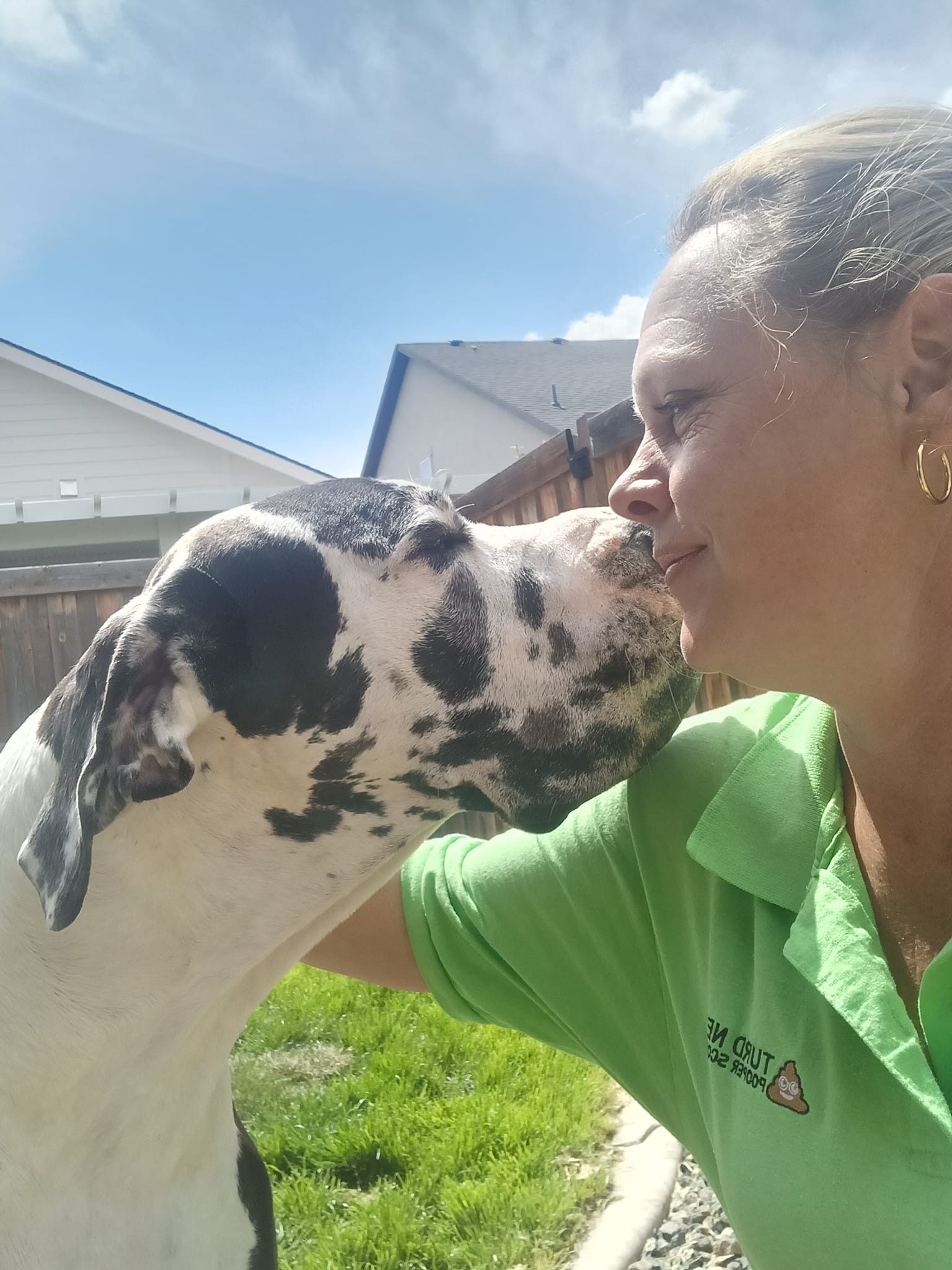 Boise Dog Poop Scooping Company at work and dogs are always around, of course